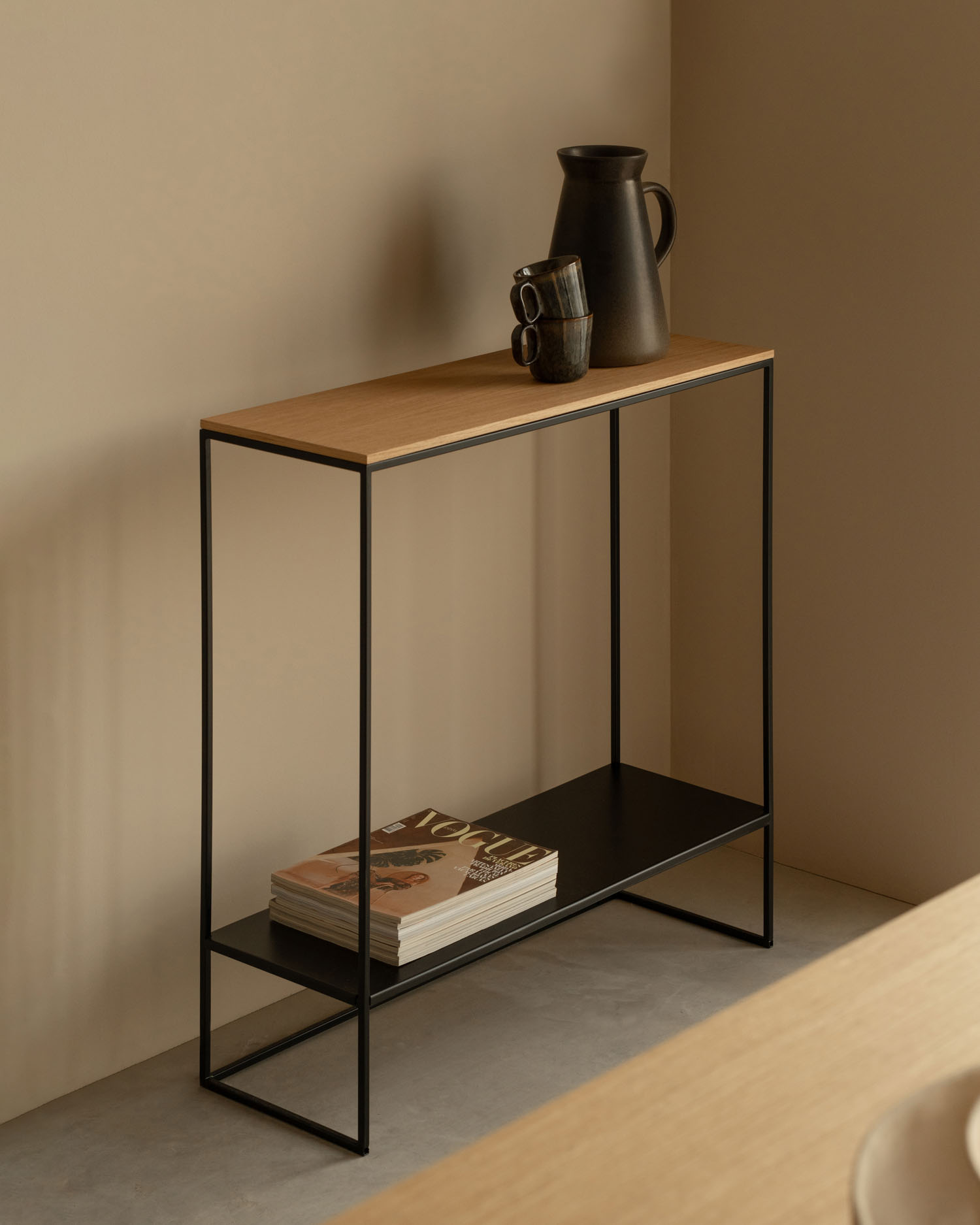 Recibidor Petra roble natural 80 x 30 cm