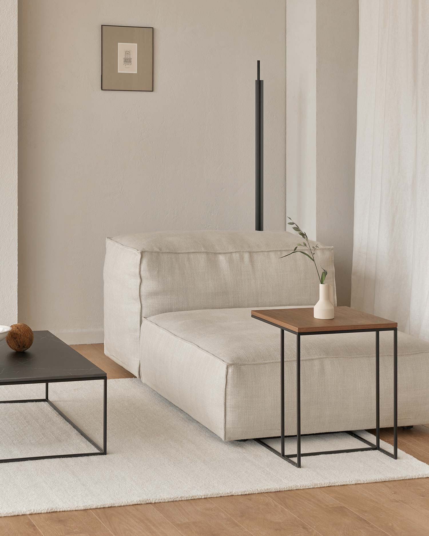 Mesa auxiliar Mini Petra roble natural 40 x 40 cm