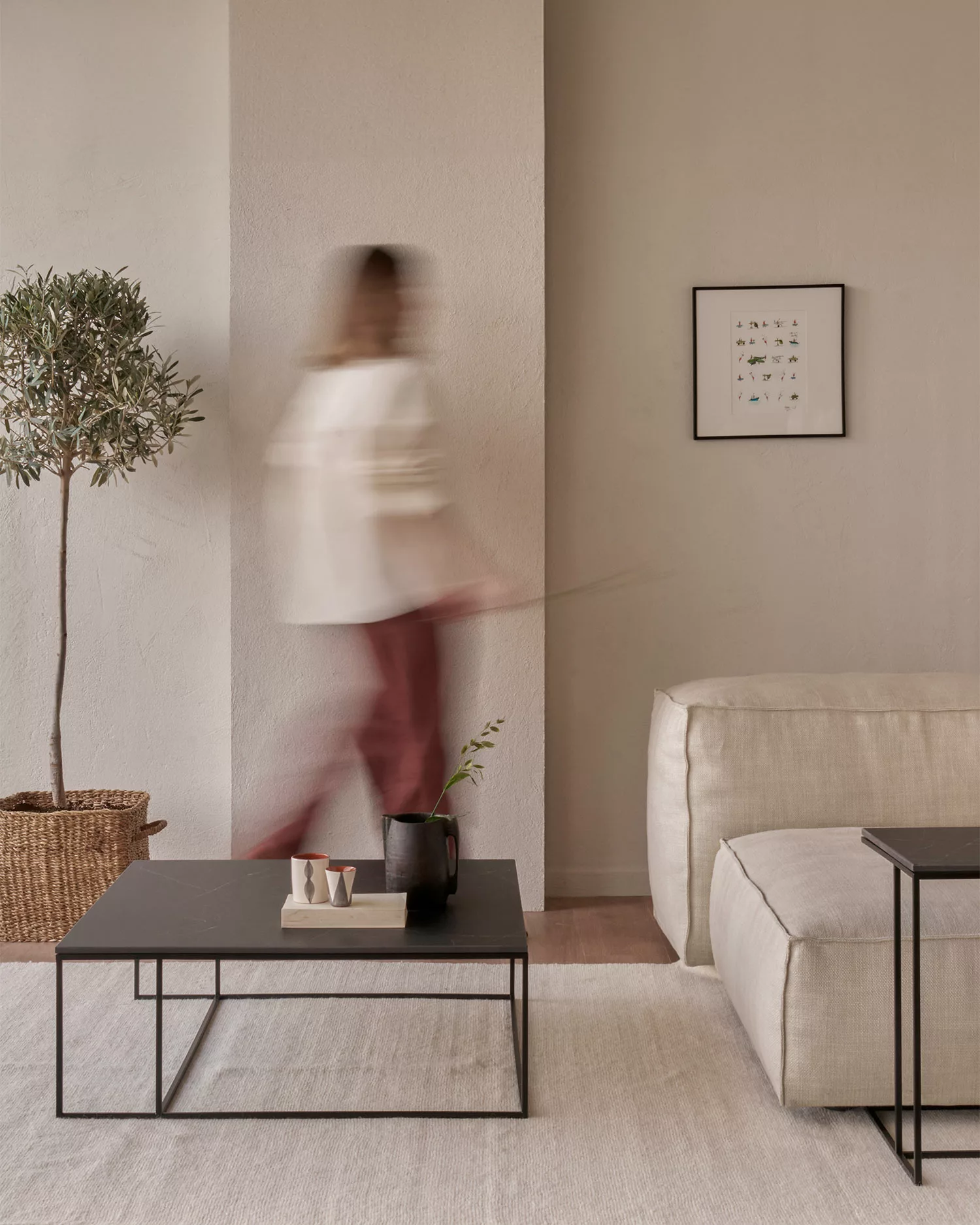 Mesa de centro Petra negro marquina 80 x 80 cm