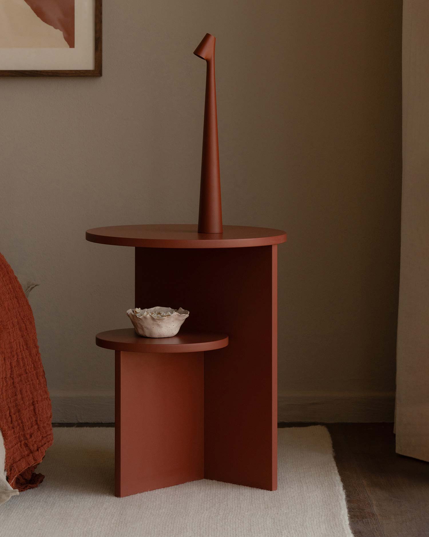 Mesa auxiliar Aura terracota Ø40 cm