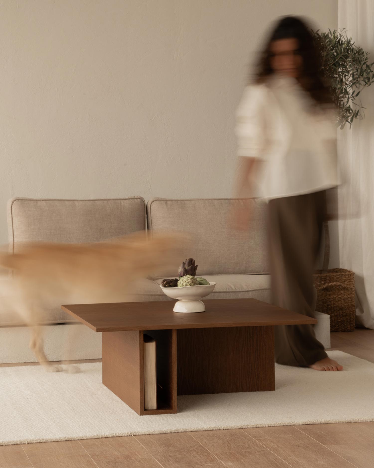 Mesa de centro Cova roble moka 85 x 85 cm