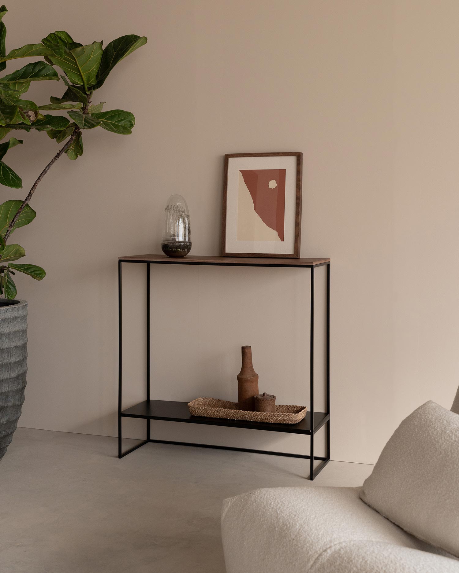 Recibidor Petra nogal 80 x 30 cm