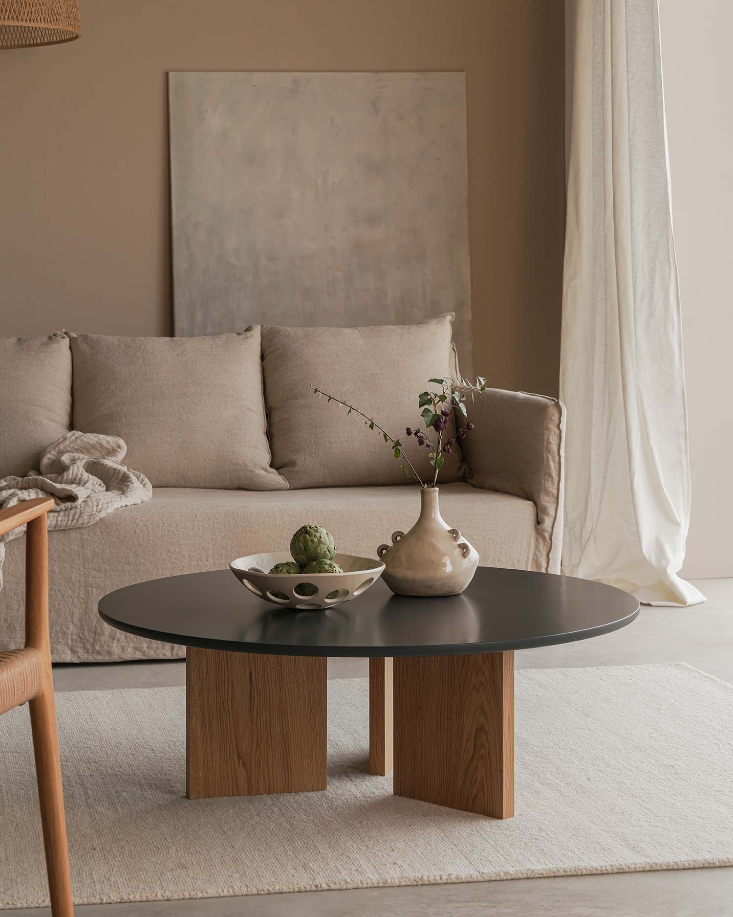 Mesa de centro Figa antracita Ø100 cm