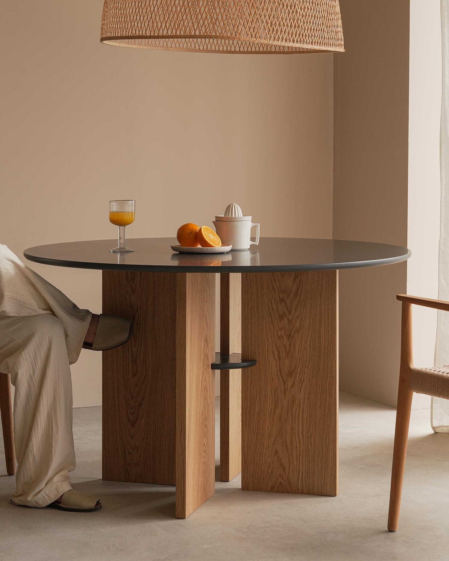 Mesa de comedor Figa antracita Ø120 cm