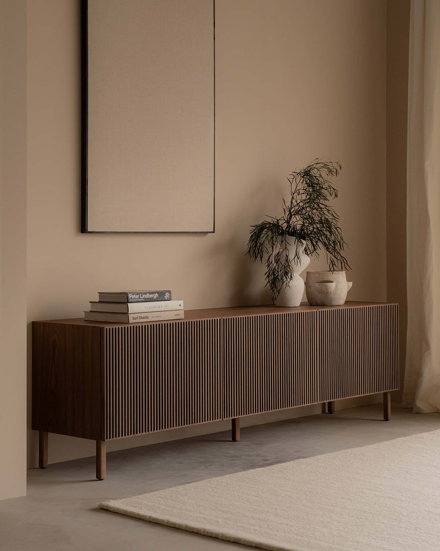 Mueble de TV Norai nogal 180 x 40 cm