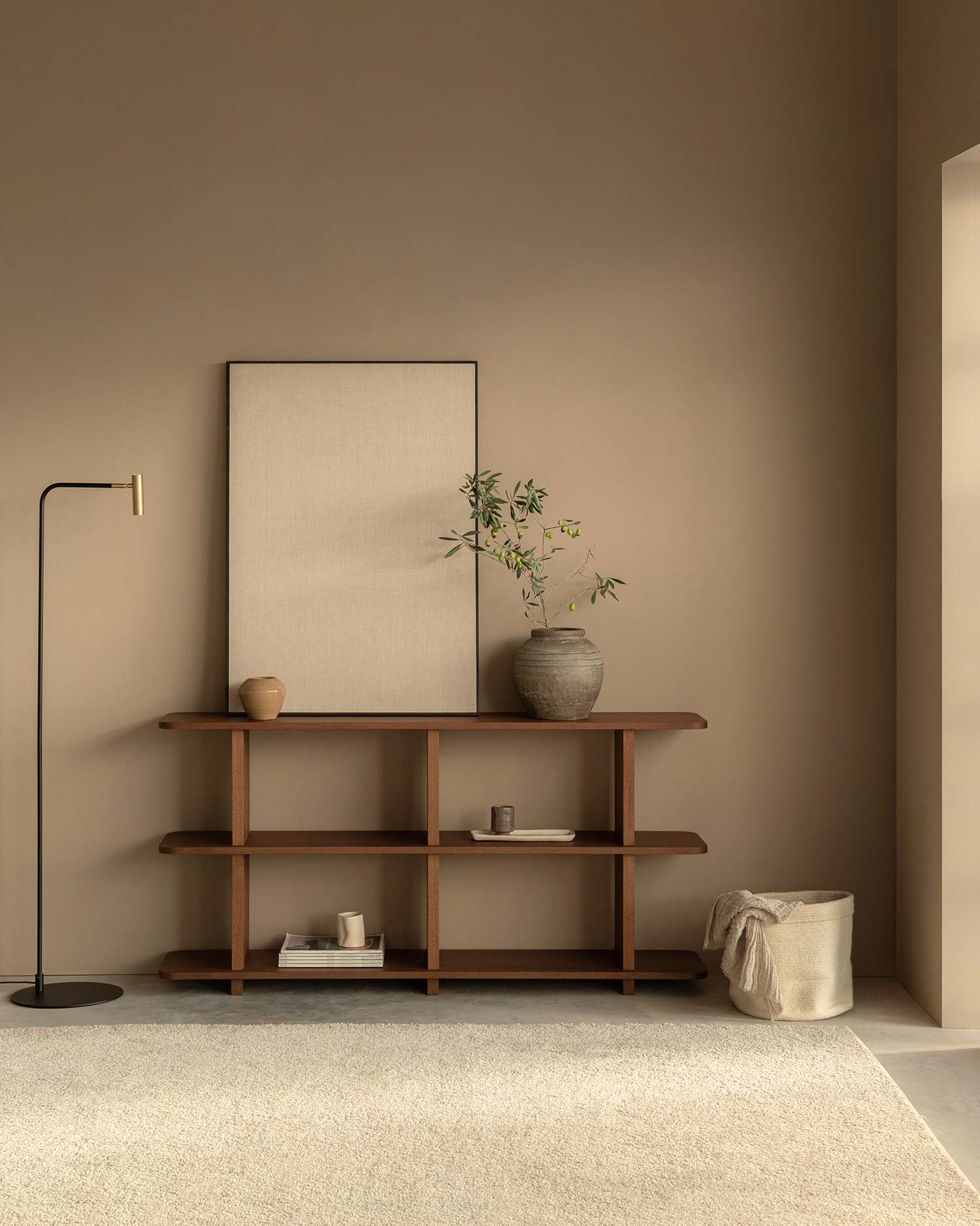 Estantería Otti roble moka 150 x 30 x 73 cm