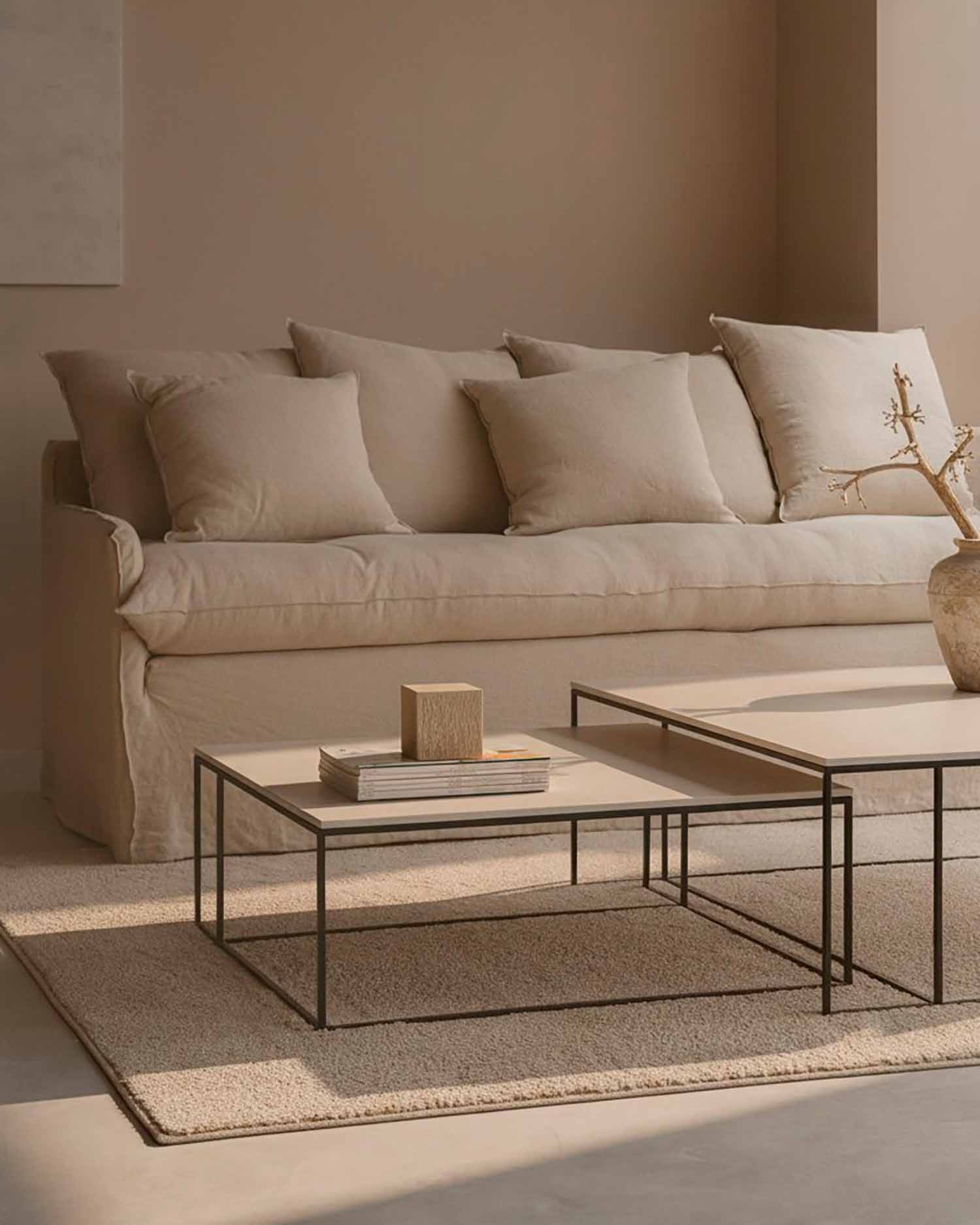 Mesa de centro Petra XL duna 100 x 100 cm