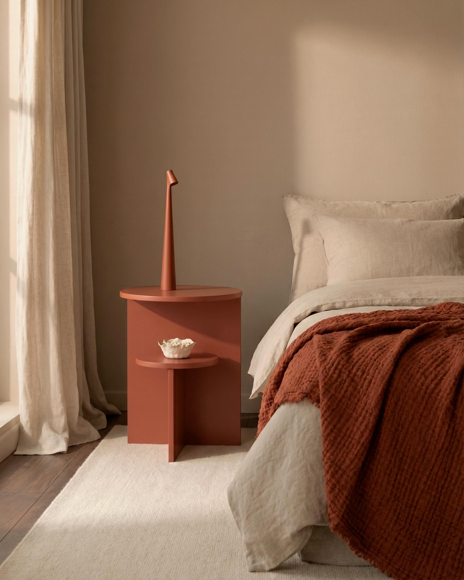 Pack 2 mesitas de noche Aura terracota