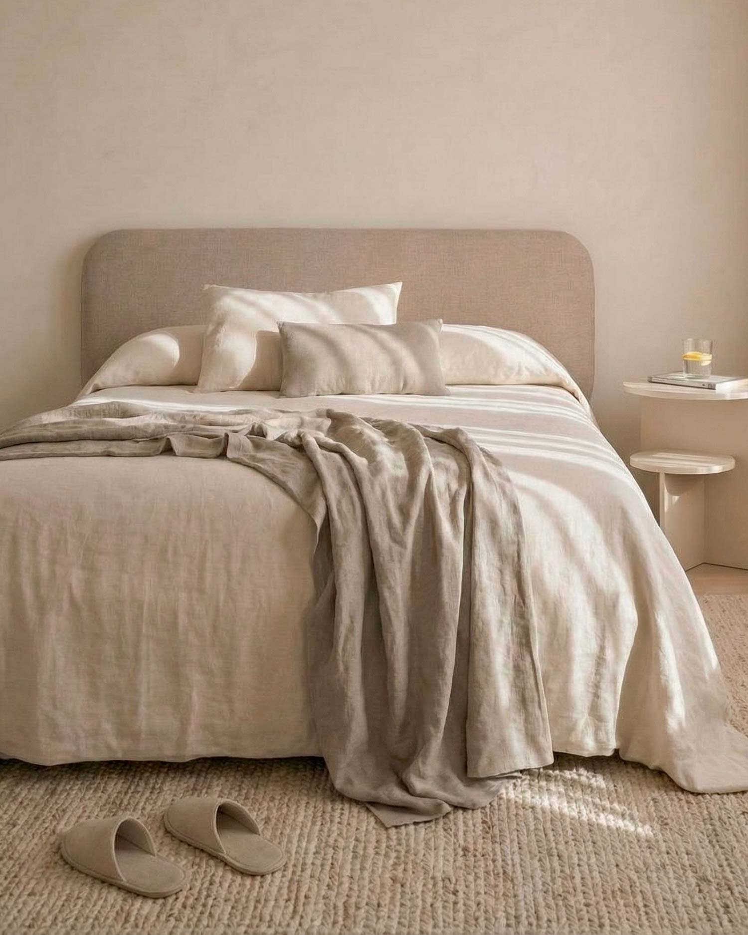 Cabecero Auba lino camel (cama 160 cm)